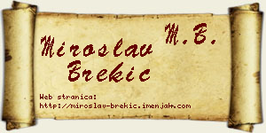 Miroslav Brekić vizit kartica